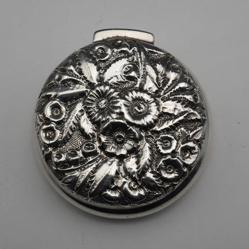 c. 1893 American Antique Sterling Silver Pill Box/Trinket Box, 25g, S. Kirk & Son