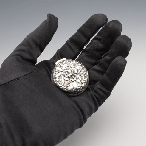 c. 1893 American Antique Sterling Silver Pill Box/Trinket Box, 25g, S. Kirk & Son