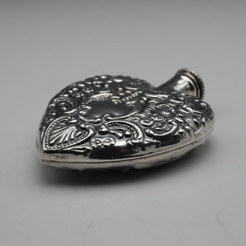Vintage Sterling Silver Heart-Shaped Perfume Bottle