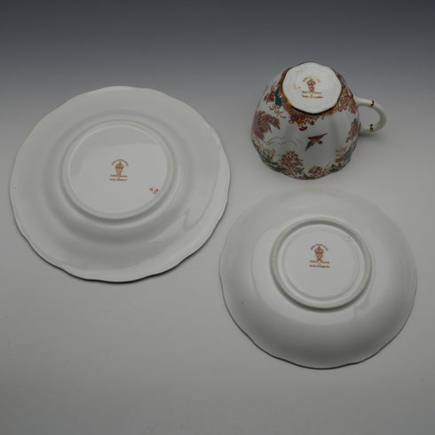 約1947年 英國古董 Royal Crown Derby 「Old Aylesbury」 咖啡杯碟三件組 ①