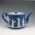約1900年 英國古董 Wedgwood 碧玉陶(Jasperware)鼓形茶壺