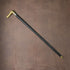 Circa 1900 British Antique Black Shaft Sterling Silver Mount Antler Handle Walking Stick Cane 81cm
