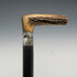 Bastón antiguo inglés de alrededor de 1900, mango de cornamenta con decoración de plata de ley, eje negro, 81 cm