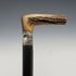 Circa 1900 British Antique Black Shaft Sterling Silver Mount Antler Handle Walking Stick Cane 81cm