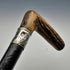Bastón antiguo inglés de alrededor de 1900, mango de cornamenta con decoración de plata de ley, eje negro, 81 cm