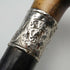 Circa 1900 British Antique Black Shaft Sterling Silver Mount Antler Handle Walking Stick Cane 81cm