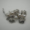 Vintage Silver-Tone Pearl-Embellished Twig Brooch