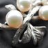 Vintage Silver-Tone Pearl-Embellished Twig Brooch