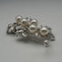 Vintage Silver-Tone Pearl-Embellished Twig Brooch