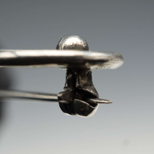 Antique Silver Tennis Racket-Shaped Brooch