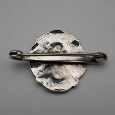 Broche de plata de ley de 1902, estilo Art Nouveau, relieve de mujer, James Deakin & Sons, antigüedad británica.