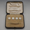 Antique K9 White Gold & Mother-of-Pearl Stud Earrings, Set of 4 with Case