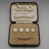 Antique K9 White Gold & Mother-of-Pearl Stud Earrings, Set of 4 with Case