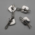 Antique K9 White Gold & Mother-of-Pearl Stud Earrings, Set of 4 with Case