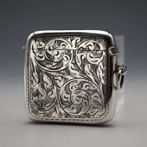 Vesta case de plata de ley, antigüedad británica de 1903, 30 g, Samuel Levi