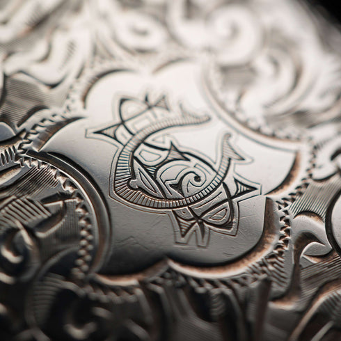 Vesta case de plata de ley, antigüedad británica de 1903, 30 g, Samuel Levi