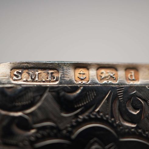 Vesta case de plata de ley, antigüedad británica de 1903, 30 g, Samuel Levi