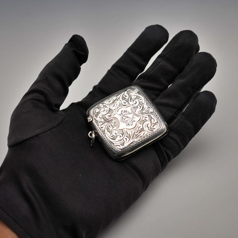 Vesta case de plata de ley, antigüedad británica de 1903, 30 g, Samuel Levi