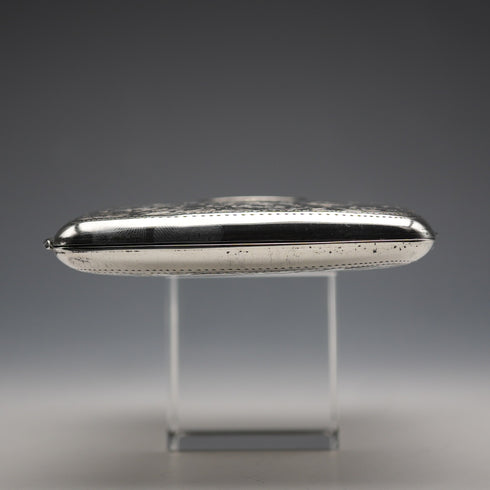 1909 British Antique Sterling Silver Bifold Card Case with Sterling Silver Pencil Walker&Hall