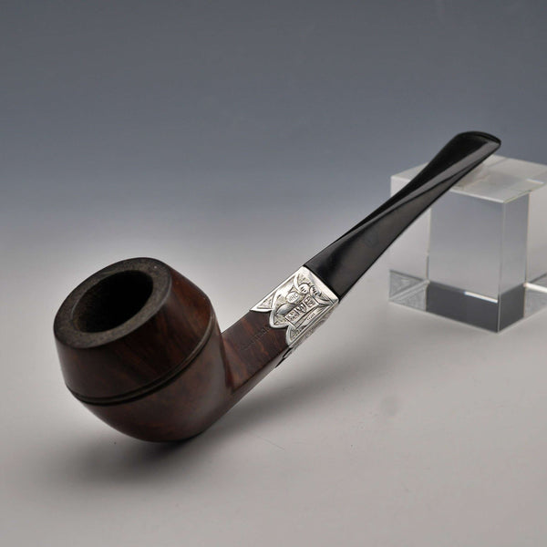 1901 British Antique “ROBERTSON” Smoking Pipe, Sterling Silver Mount, in a W. H. Carrington & Co. Case