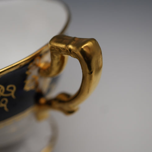 British Vintage Royal Crown Derby “Vine Cobalt” Cup & Saucer ①