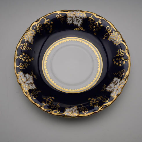 British Vintage Royal Crown Derby “Vine Cobalt” Cup & Saucer ①