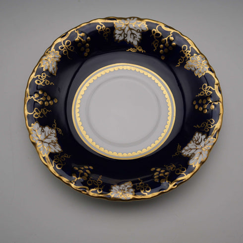 英國復古 Royal Crown Derby「葡萄藍」茶杯與茶碟①