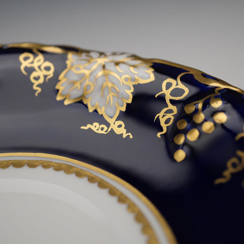 British Vintage Royal Crown Derby “Vine Cobalt” Cup & Saucer ①