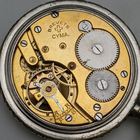 アンティーク 動作良好 シーマ 金張り花彫刻ケース 懐中時計