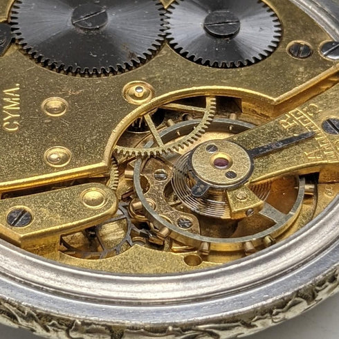 アンティーク 動作良好 シーマ 金張り花彫刻ケース 懐中時計