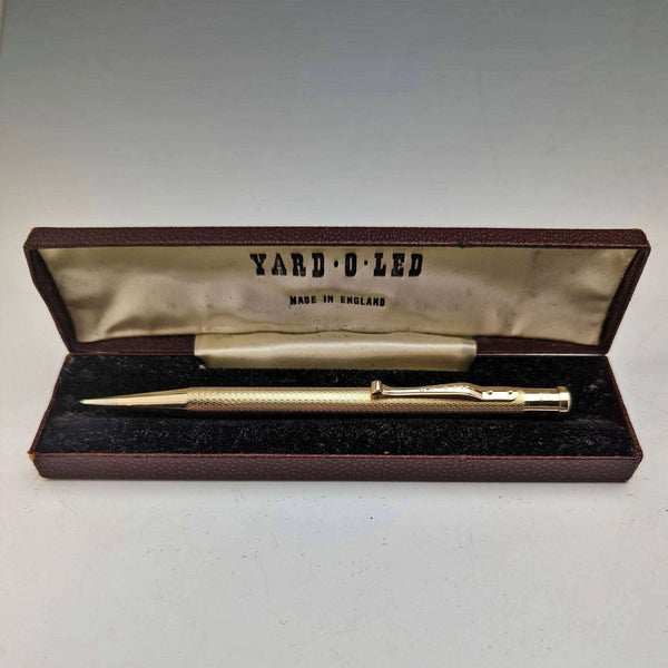 英國復古 Yard O 紅色卷金圓軸推進鉛筆(帶盒)