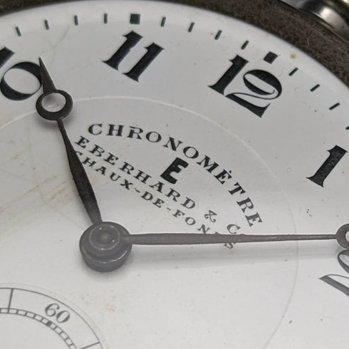 Around 1930 Switzerland Eberard Chronometer pocket watch Nickel open face Works well