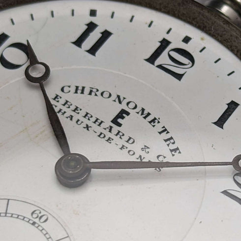 1930 年左右瑞士 Eberard Chronometer 懷錶 鎳質開放面 做工良好