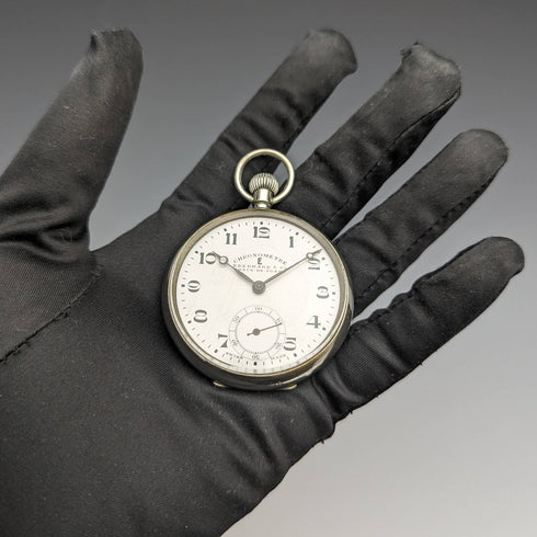 Around 1930 Switzerland Eberard Chronometer pocket watch Nickel open face Works well