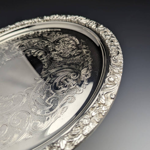 英國復古鍍銀托盤 Salva 直徑 28 厘米 EHP