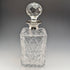1979 British vintage cut glass square decanter with pure silver decoration JA Campbell