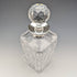 1979 British vintage cut glass square decanter with pure silver decoration JA Campbell