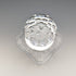 1979 British vintage cut glass square decanter with pure silver decoration JA Campbell