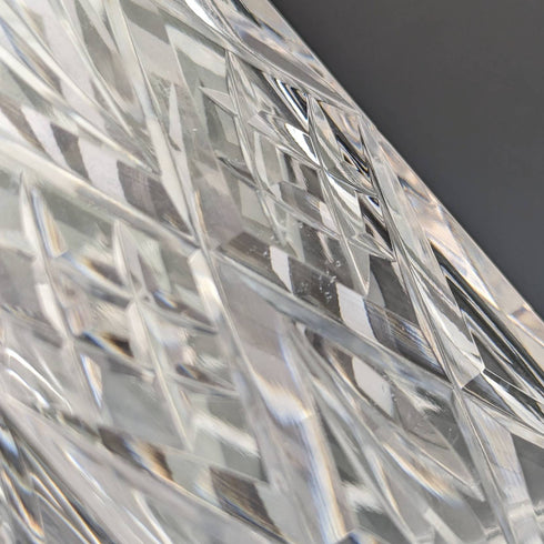 1979年 英国ヴィンテージ カットガラス 角型デキャンタ 純銀装飾 JA Campbell