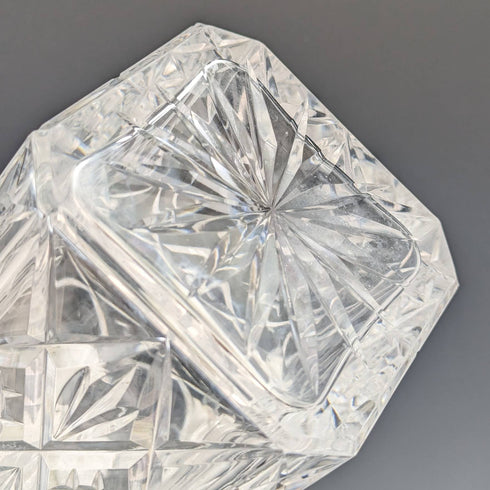 1979年 英国ヴィンテージ カットガラス 角型デキャンタ 純銀装飾 JA Campbell