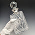 1979 British vintage cut glass square decanter with pure silver decoration JA Campbell