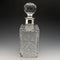 1982 British vintage cut glass square decanter with pure silver decoration CJ Vander