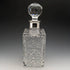 1982 British vintage cut glass square decanter with pure silver decoration CJ Vander