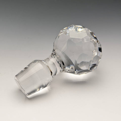 1982 British vintage cut glass square decanter with pure silver decoration CJ Vander