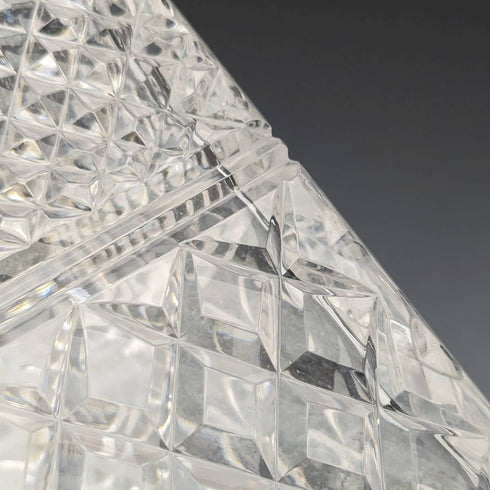 1982 British vintage cut glass square decanter with pure silver decoration CJ Vander