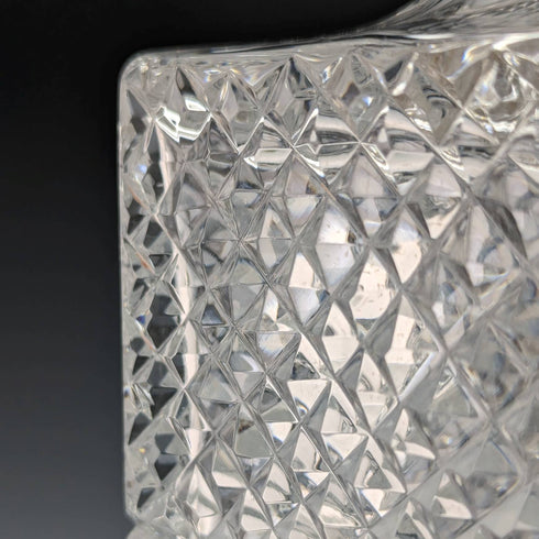 1982 British vintage cut glass square decanter with pure silver decoration CJ Vander