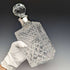 1982 British vintage cut glass square decanter with pure silver decoration CJ Vander