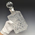 1982 British vintage cut glass square decanter with pure silver decoration CJ Vander