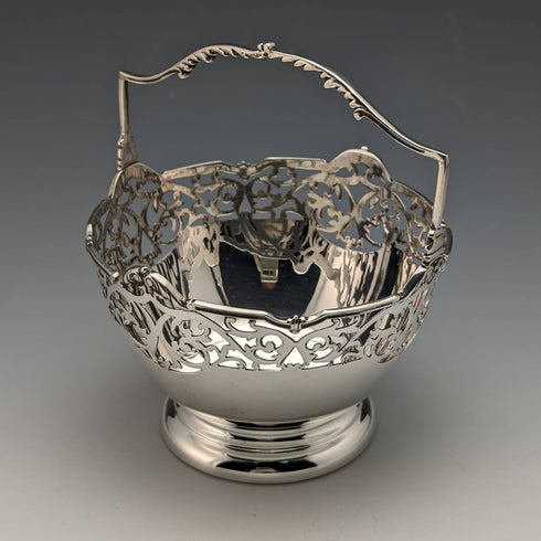 1929年 英国ヴィンテージ 純銀製 シュガーバスケット 100g Walker and Hall