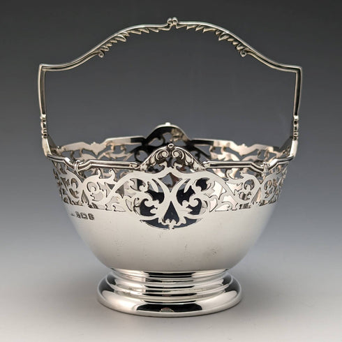 1929年 英国ヴィンテージ 純銀製 シュガーバスケット 100g Walker and Hall